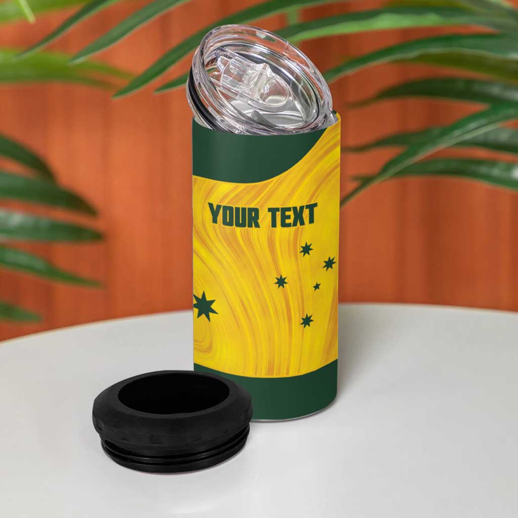 Custom Bowls Australia 4 in 1 Can Cooler Tumbler Marble National Color - Aussie Hoodie