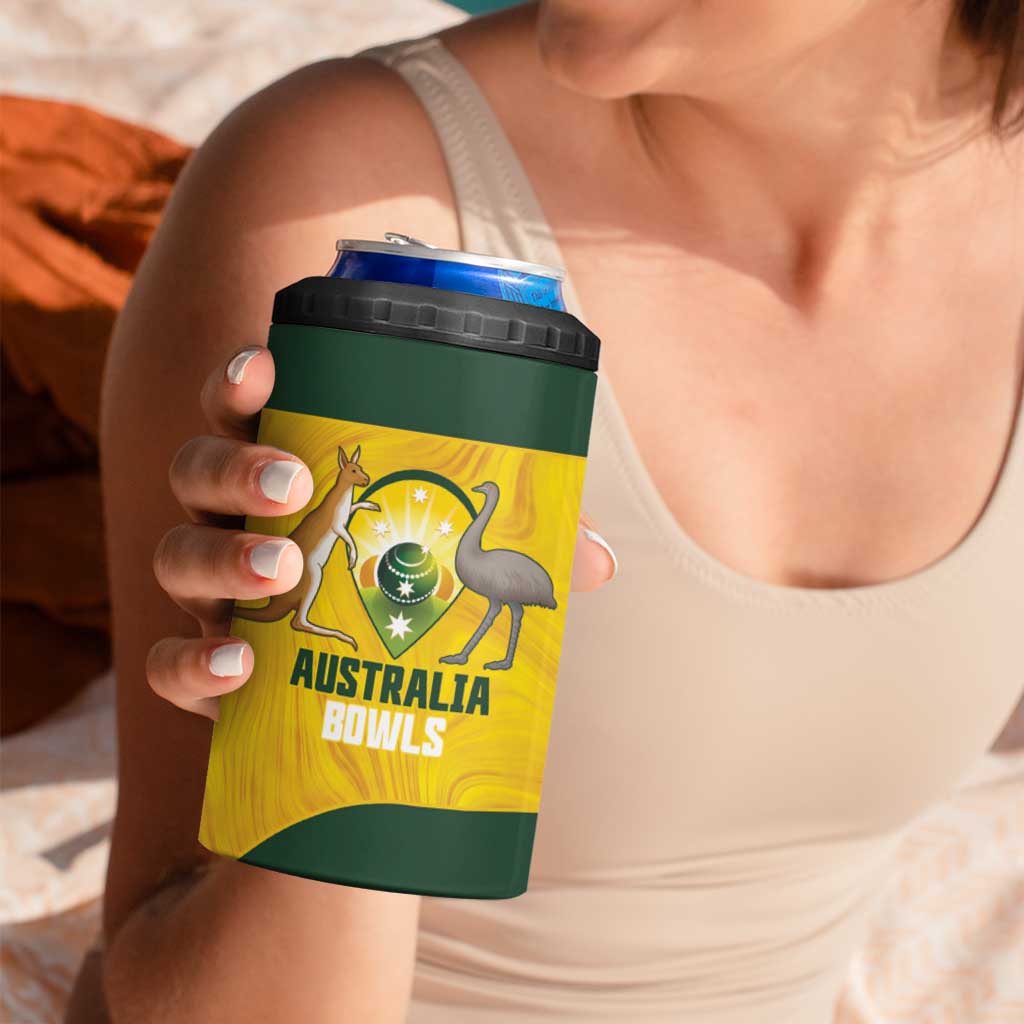 Custom Bowls Australia 4 in 1 Can Cooler Tumbler Marble National Color - Aussie Hoodie