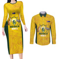Custom Bowls Australia Couples Matching Long Sleeve Bodycon Dress and Long Sleeve Button Shirt Marble National Color - Aussie Hoodie