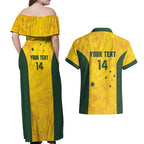 Custom Bowls Australia Couples Matching Off Shoulder Maxi Dress and Hawaiian Shirt Marble National Color - Aussie Hoodie