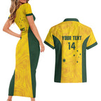 Custom Bowls Australia Couples Matching Short Sleeve Bodycon Dress and Hawaiian Shirt Marble National Color - Aussie Hoodie