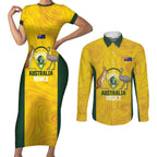Custom Bowls Australia Couples Matching Short Sleeve Bodycon Dress and Long Sleeve Button Shirt Marble National Color - Aussie Hoodie