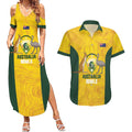 Custom Bowls Australia Couples Matching Summer Maxi Dress and Hawaiian Shirt Marble National Color - Aussie Hoodie