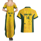 Custom Bowls Australia Couples Matching Summer Maxi Dress and Hawaiian Shirt Marble National Color - Aussie Hoodie