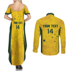 Custom Bowls Australia Couples Matching Summer Maxi Dress and Long Sleeve Button Shirt Marble National Color - Aussie Hoodie