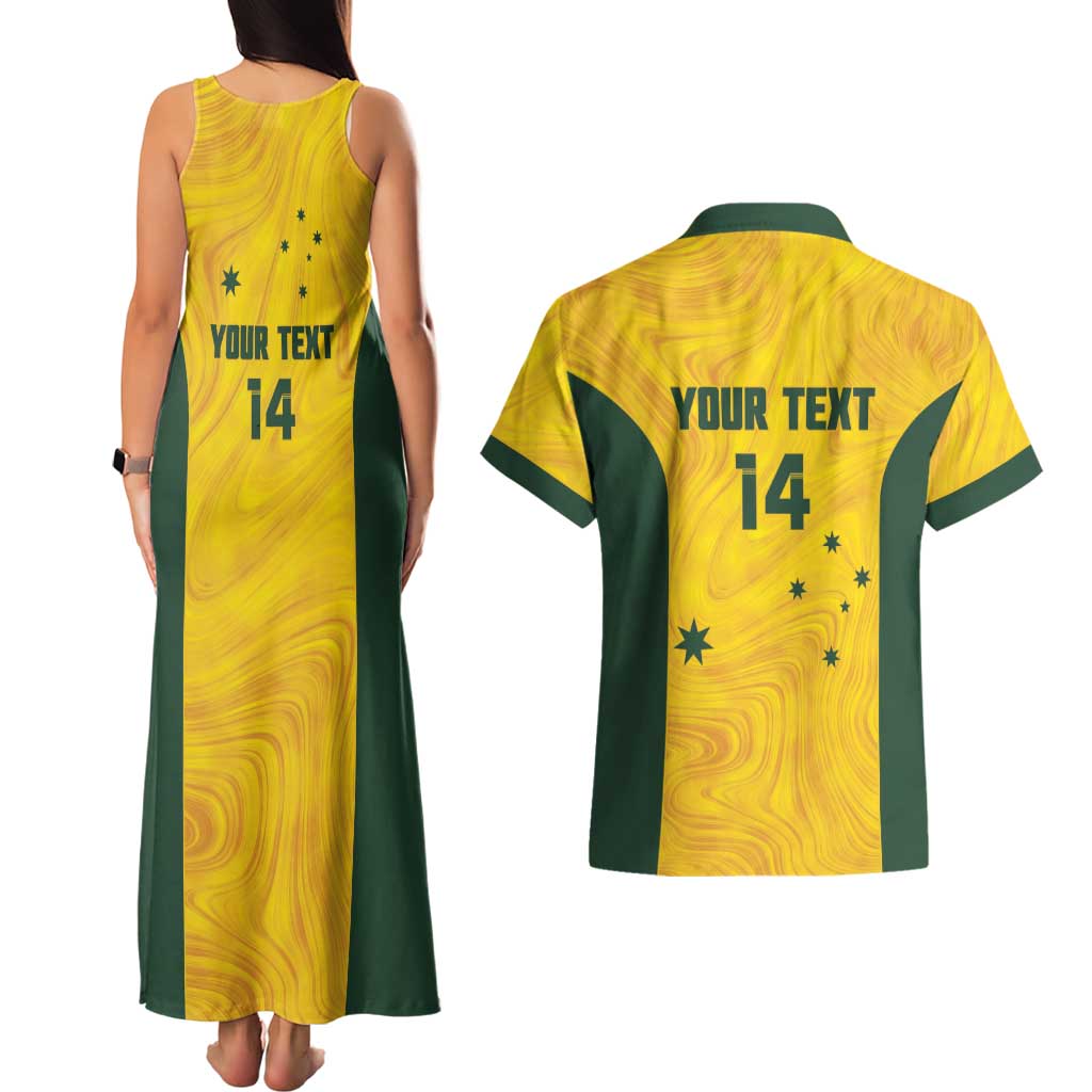 Custom Bowls Australia Couples Matching Tank Maxi Dress and Hawaiian Shirt Marble National Color - Aussie Hoodie