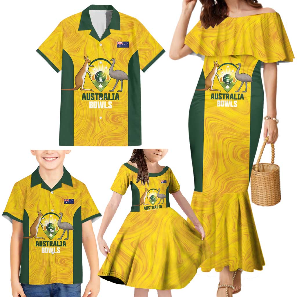 Custom Bowls Australia Family Matching Mermaid Dress and Hawaiian Shirt Marble National Color - Aussie Hoodie