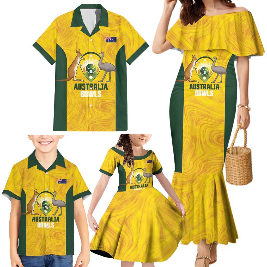 Custom Bowls Australia Family Matching Mermaid Dress and Hawaiian Shirt Marble National Color - Aussie Hoodie