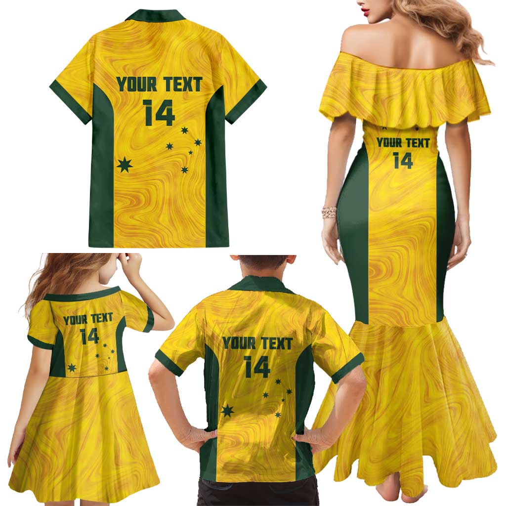 Custom Bowls Australia Family Matching Mermaid Dress and Hawaiian Shirt Marble National Color - Aussie Hoodie