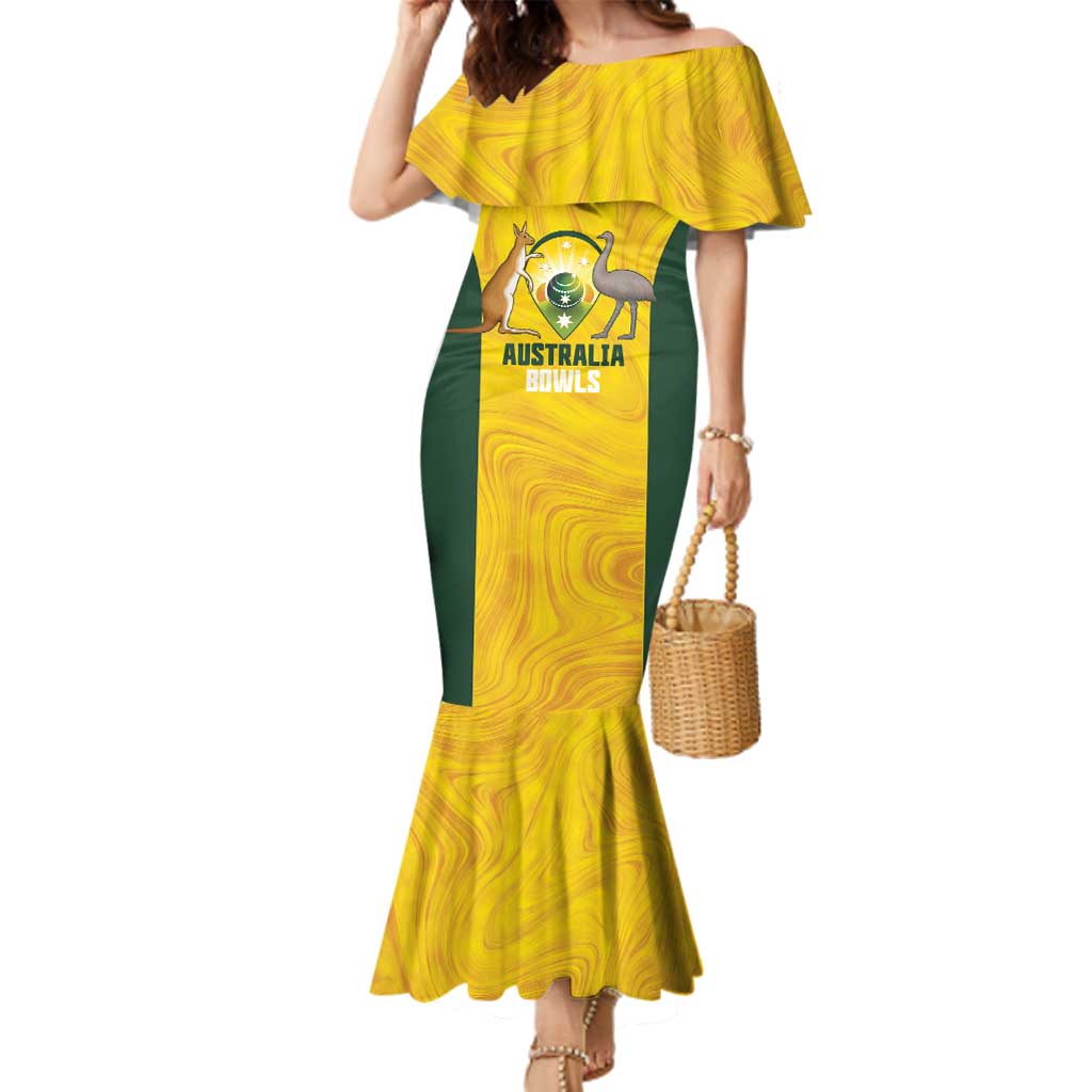 Custom Bowls Australia Family Matching Mermaid Dress and Hawaiian Shirt Marble National Color - Aussie Hoodie