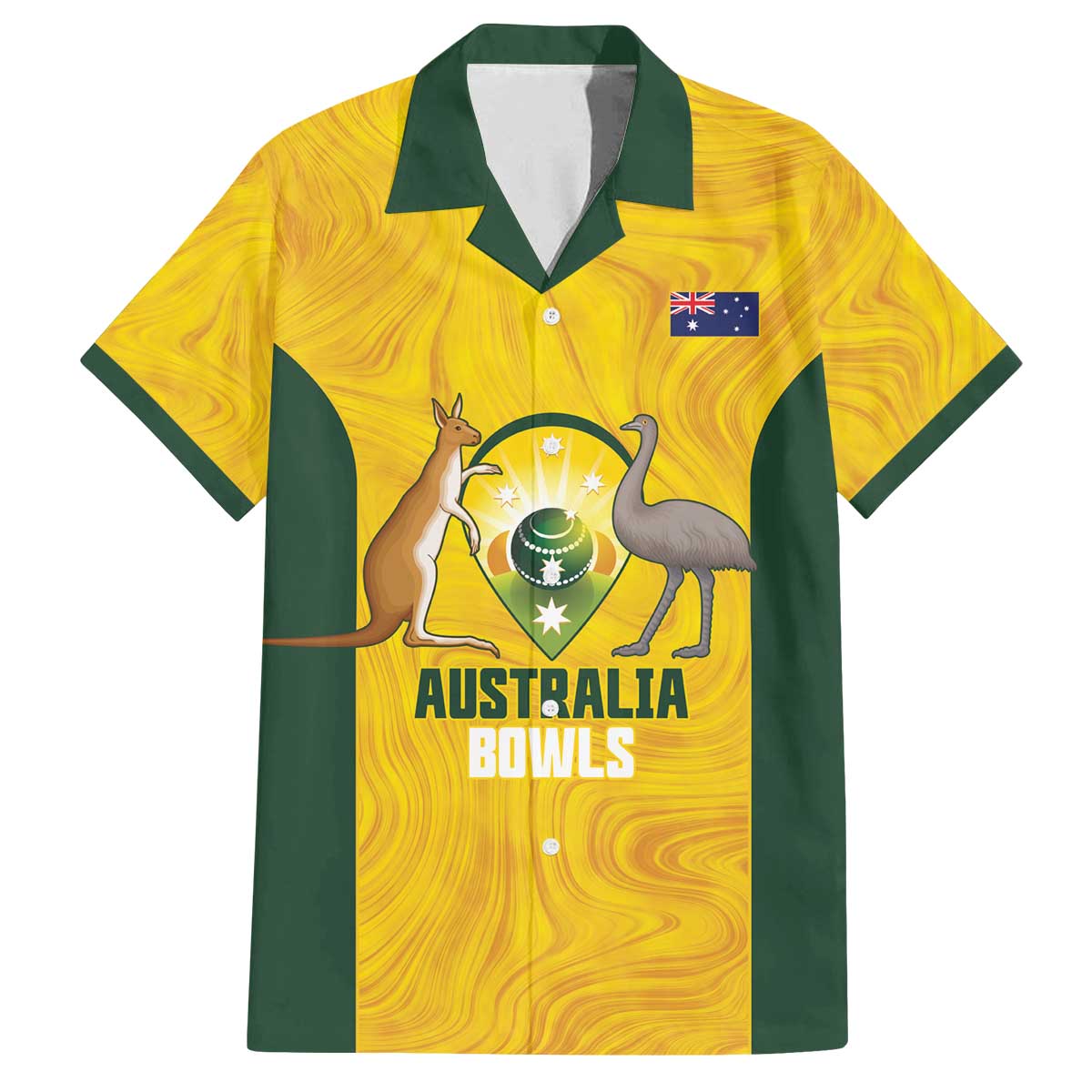 Custom Bowls Australia Family Matching Off The Shoulder Long Sleeve Dress and Hawaiian Shirt Marble National Color - Aussie Hoodie