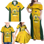 Custom Bowls Australia Family Matching Off Shoulder Maxi Dress and Hawaiian Shirt Marble National Color - Aussie Hoodie