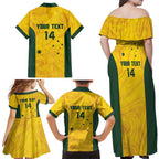 Custom Bowls Australia Family Matching Off Shoulder Maxi Dress and Hawaiian Shirt Marble National Color - Aussie Hoodie