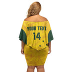 Custom Bowls Australia Family Matching Off Shoulder Short Dress and Hawaiian Shirt Marble National Color - Aussie Hoodie