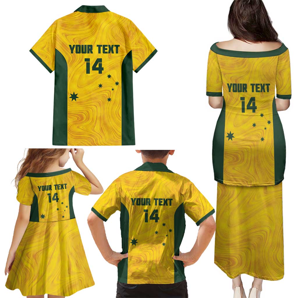 Custom Bowls Australia Family Matching Puletasi and Hawaiian Shirt Marble National Color - Aussie Hoodie