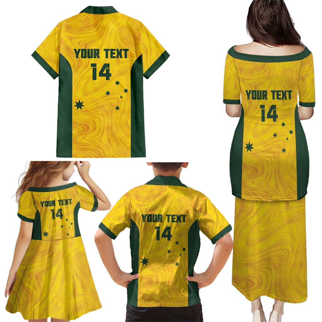 Custom Bowls Australia Family Matching Puletasi and Hawaiian Shirt Marble National Color - Aussie Hoodie
