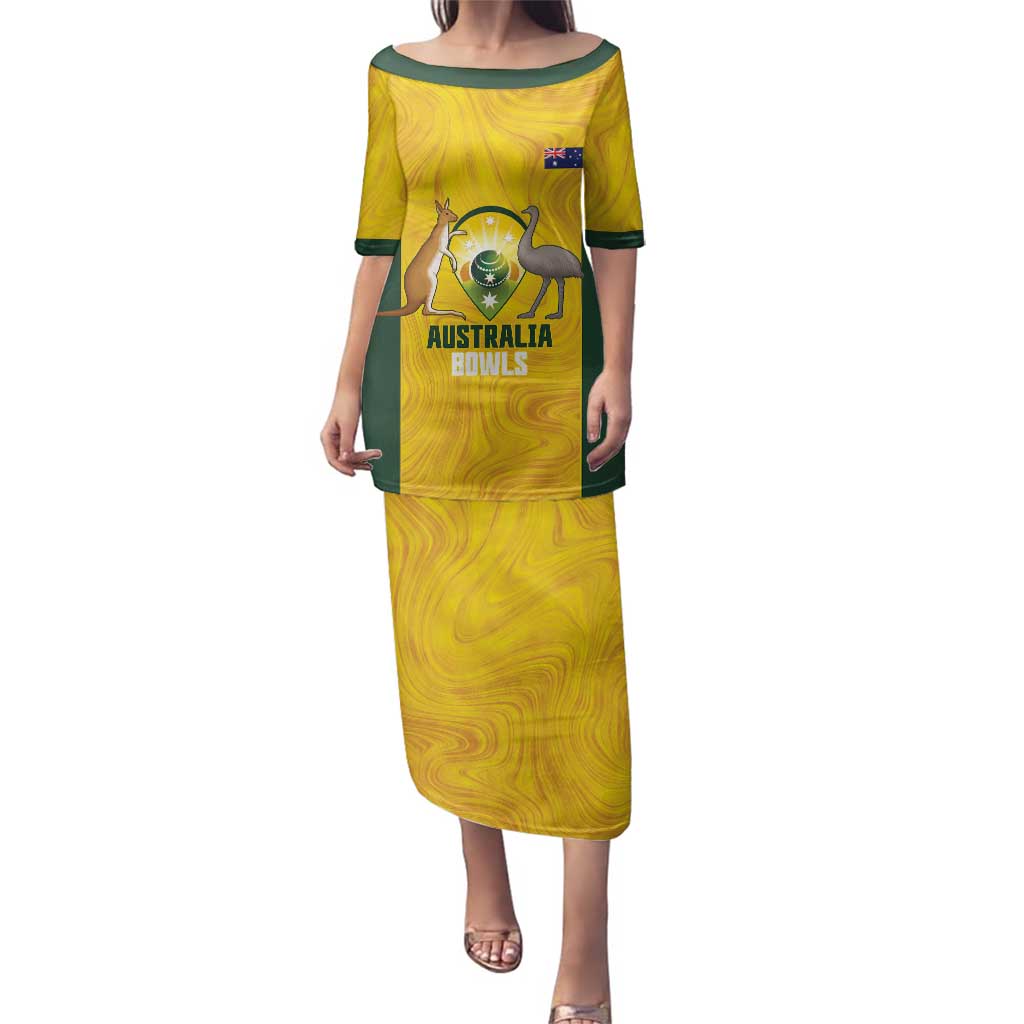 Custom Bowls Australia Family Matching Puletasi and Hawaiian Shirt Marble National Color - Aussie Hoodie