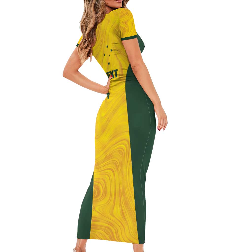 Custom Bowls Australia Family Matching Short Sleeve Bodycon Dress and Hawaiian Shirt Marble National Color - Aussie Hoodie