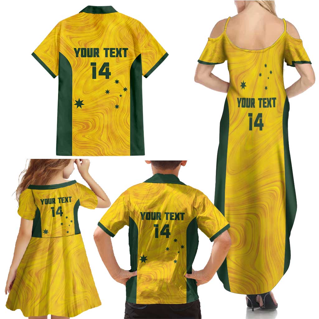 Custom Bowls Australia Family Matching Summer Maxi Dress and Hawaiian Shirt Marble National Color - Aussie Hoodie
