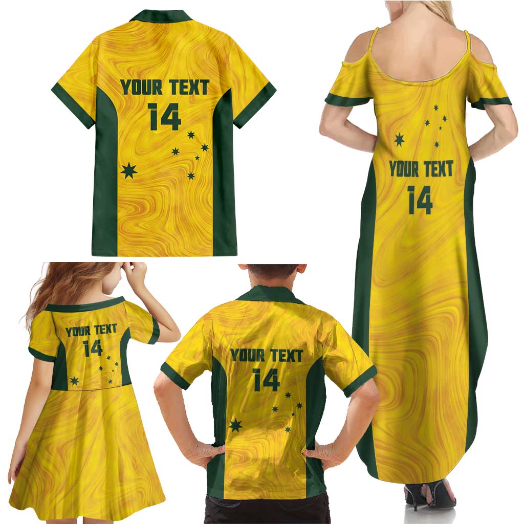 Custom Bowls Australia Family Matching Summer Maxi Dress and Hawaiian Shirt Marble National Color - Aussie Hoodie