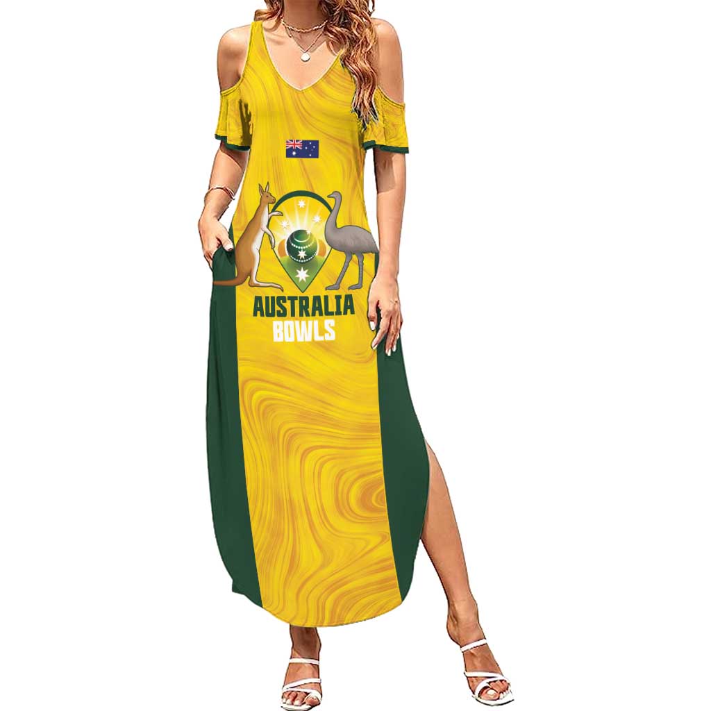 Custom Bowls Australia Family Matching Summer Maxi Dress and Hawaiian Shirt Marble National Color - Aussie Hoodie