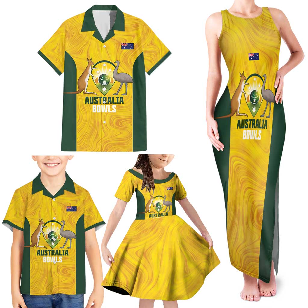 Custom Bowls Australia Family Matching Tank Maxi Dress and Hawaiian Shirt Marble National Color - Aussie Hoodie