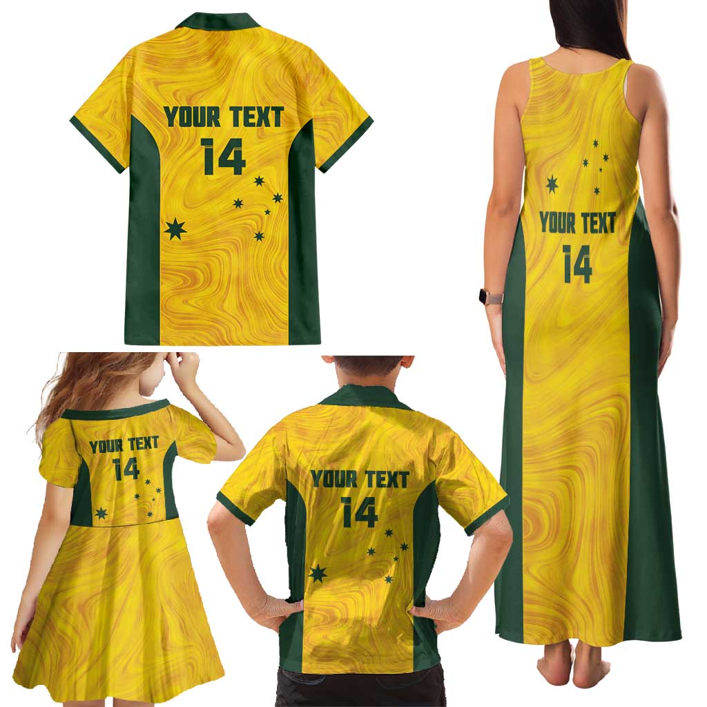 Custom Bowls Australia Family Matching Tank Maxi Dress and Hawaiian Shirt Marble National Color - Aussie Hoodie