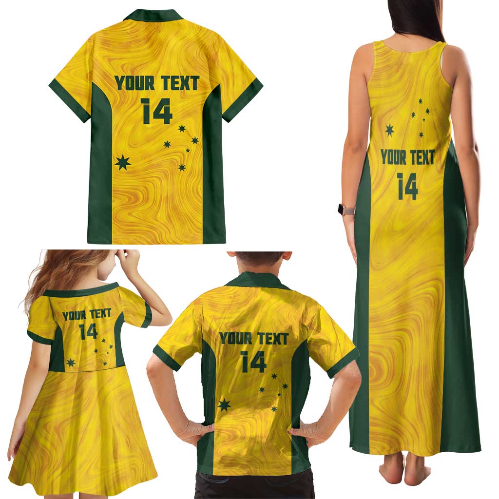 Custom Bowls Australia Family Matching Tank Maxi Dress and Hawaiian Shirt Marble National Color - Aussie Hoodie
