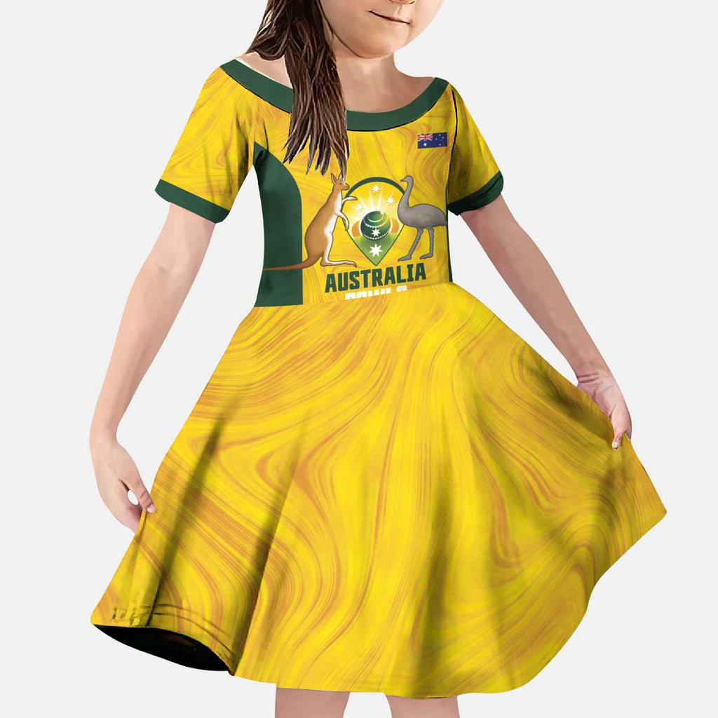 Custom Bowls Australia Kid Short Sleeve Dress Marble National Color - Aussie Hoodie