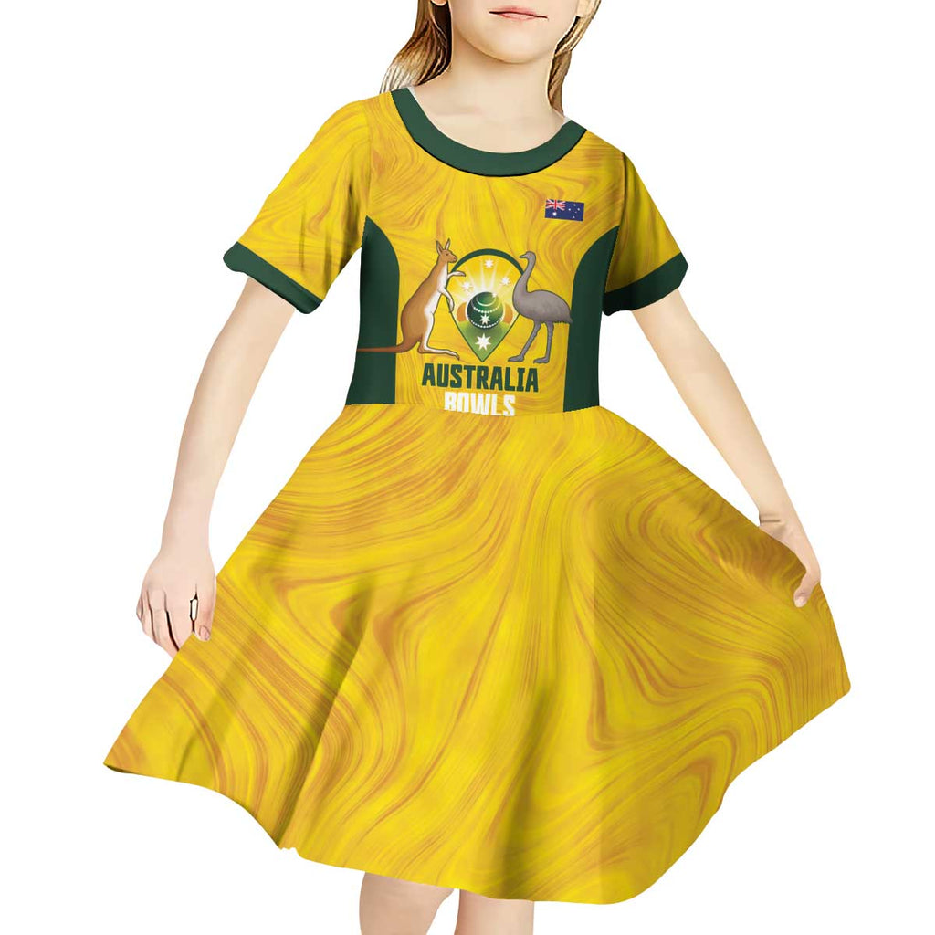 Custom Bowls Australia Kid Short Sleeve Dress Marble National Color - Aussie Hoodie