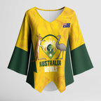 Custom Bowls Australia Kimono Sleeve Blouse Marble National Color - Aussie Hoodie