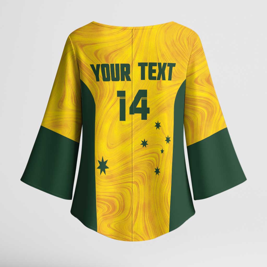 Custom Bowls Australia Kimono Sleeve Blouse Marble National Color - Aussie Hoodie