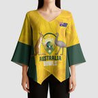 Custom Bowls Australia Kimono Sleeve Blouse Marble National Color - Aussie Hoodie