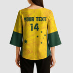 Custom Bowls Australia Kimono Sleeve Blouse Marble National Color - Aussie Hoodie