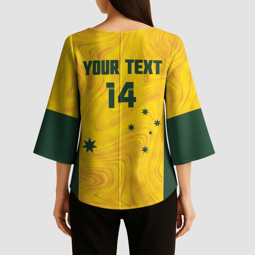 Custom Bowls Australia Kimono Sleeve Blouse Marble National Color - Aussie Hoodie