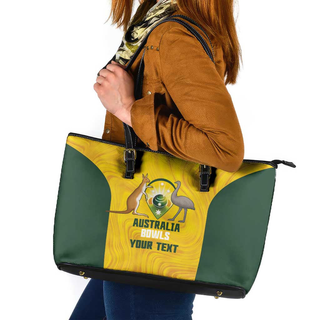 Custom Bowls Australia Leather Tote Bag Marble National Color - Aussie Hoodie