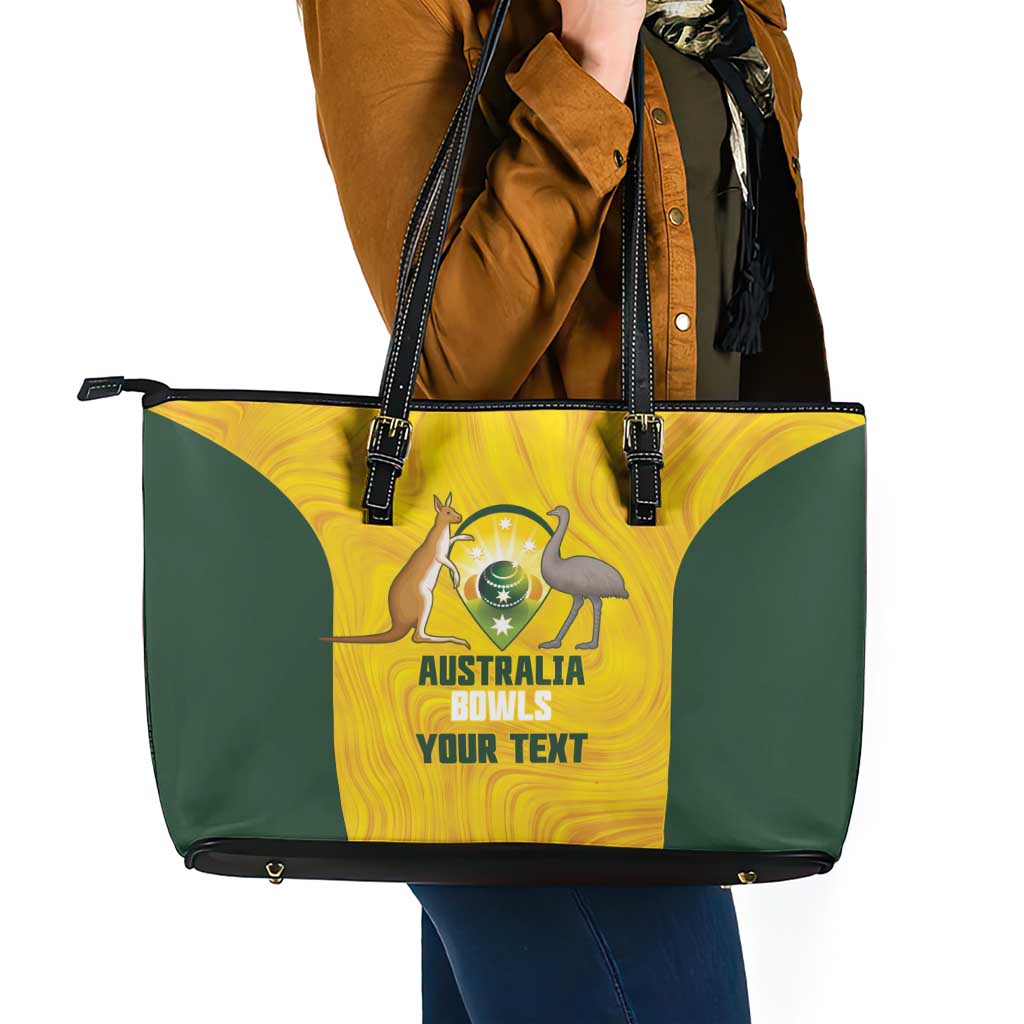 Custom Bowls Australia Leather Tote Bag Marble National Color - Aussie Hoodie