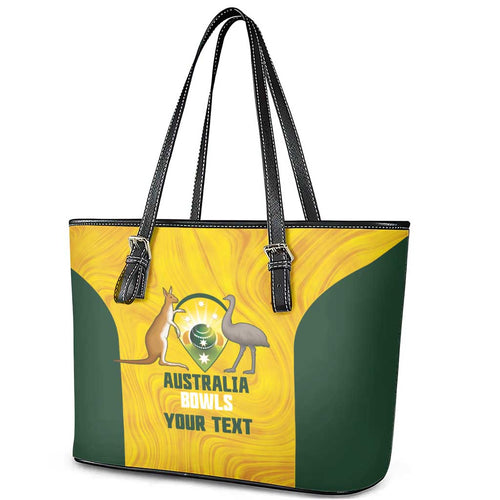 Custom Bowls Australia Leather Tote Bag Marble National Color - Aussie Hoodie