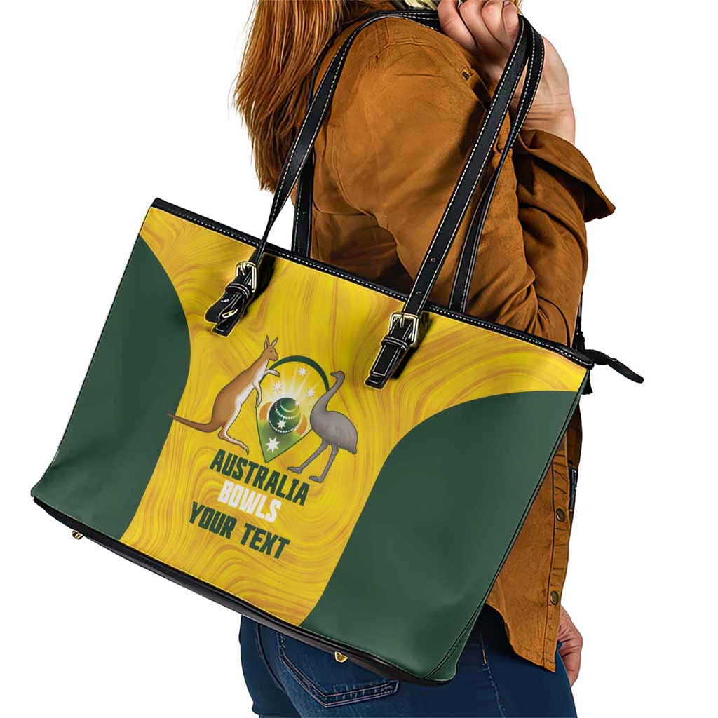 Custom Bowls Australia Leather Tote Bag Marble National Color - Aussie Hoodie