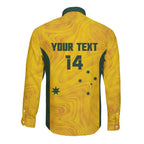 Custom Bowls Australia Long Sleeve Button Shirt Marble National Color - Aussie Hoodie