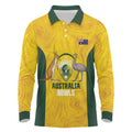 Custom Bowls Australia Long Sleeve Polo Shirt Marble National Color - Aussie Hoodie