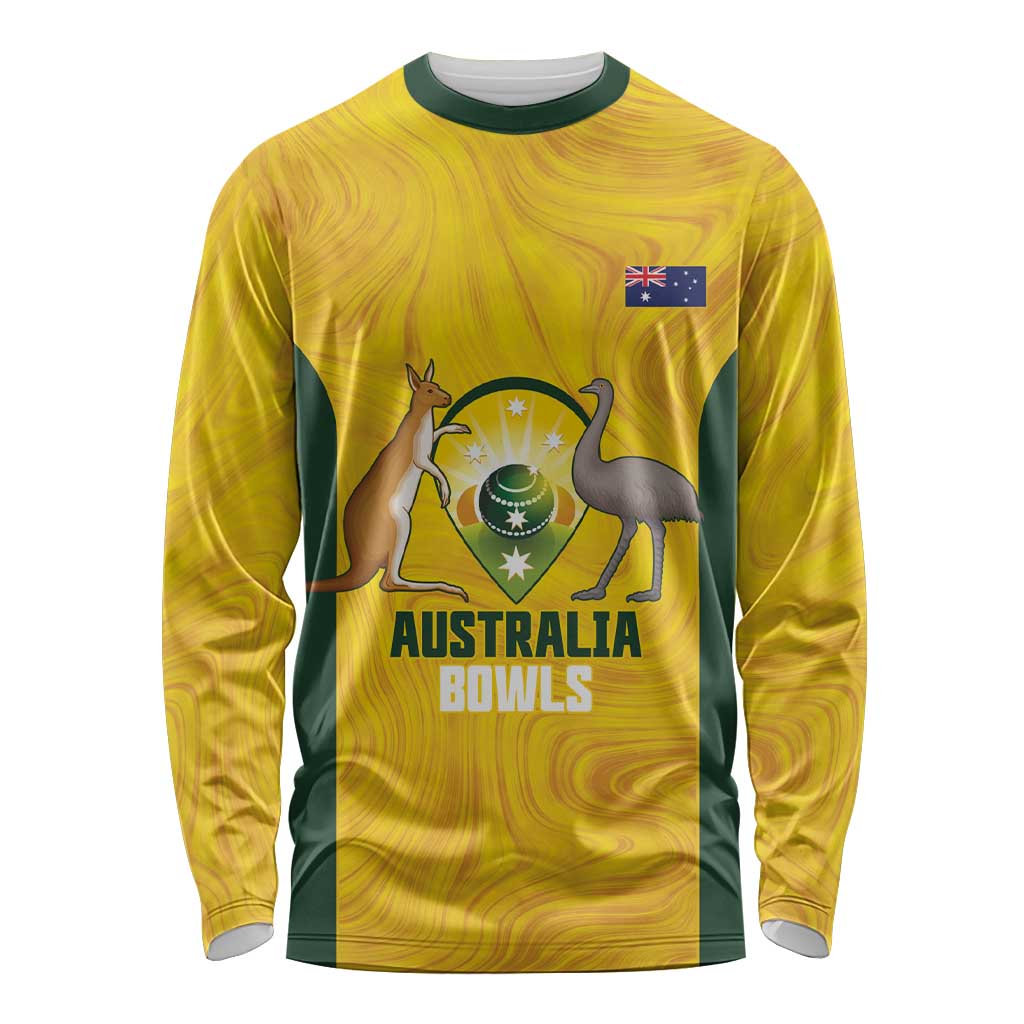 Custom Bowls Australia Long Sleeve Shirt Marble National Color - Aussie Hoodie