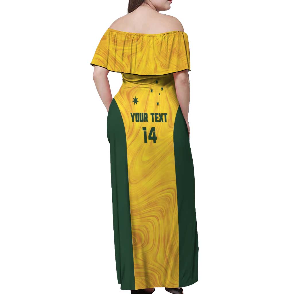 Custom Bowls Australia Off Shoulder Maxi Dress Marble National Color - Aussie Hoodie