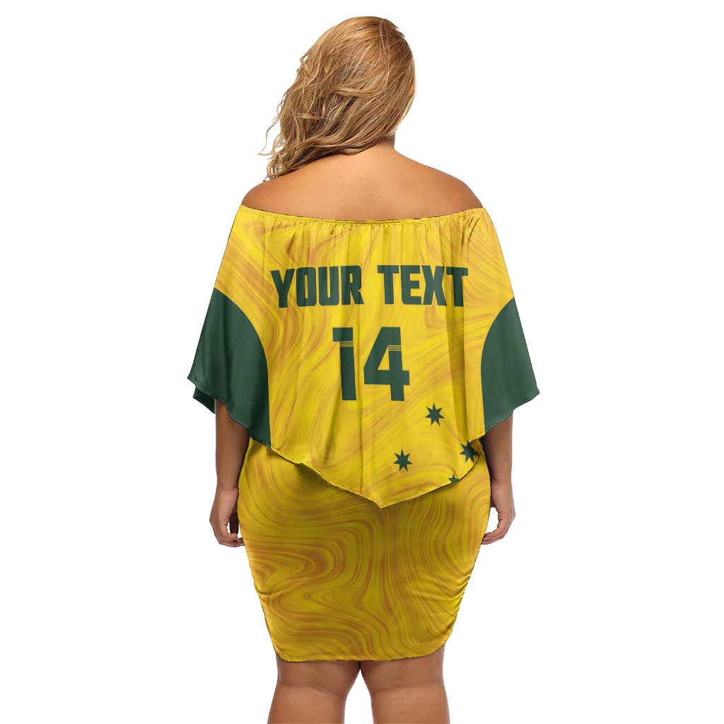 Custom Bowls Australia Off Shoulder Short Dress Marble National Color - Aussie Hoodie