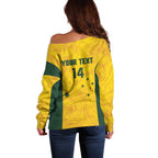 Custom Bowls Australia Off Shoulder Sweater Marble National Color - Aussie Hoodie