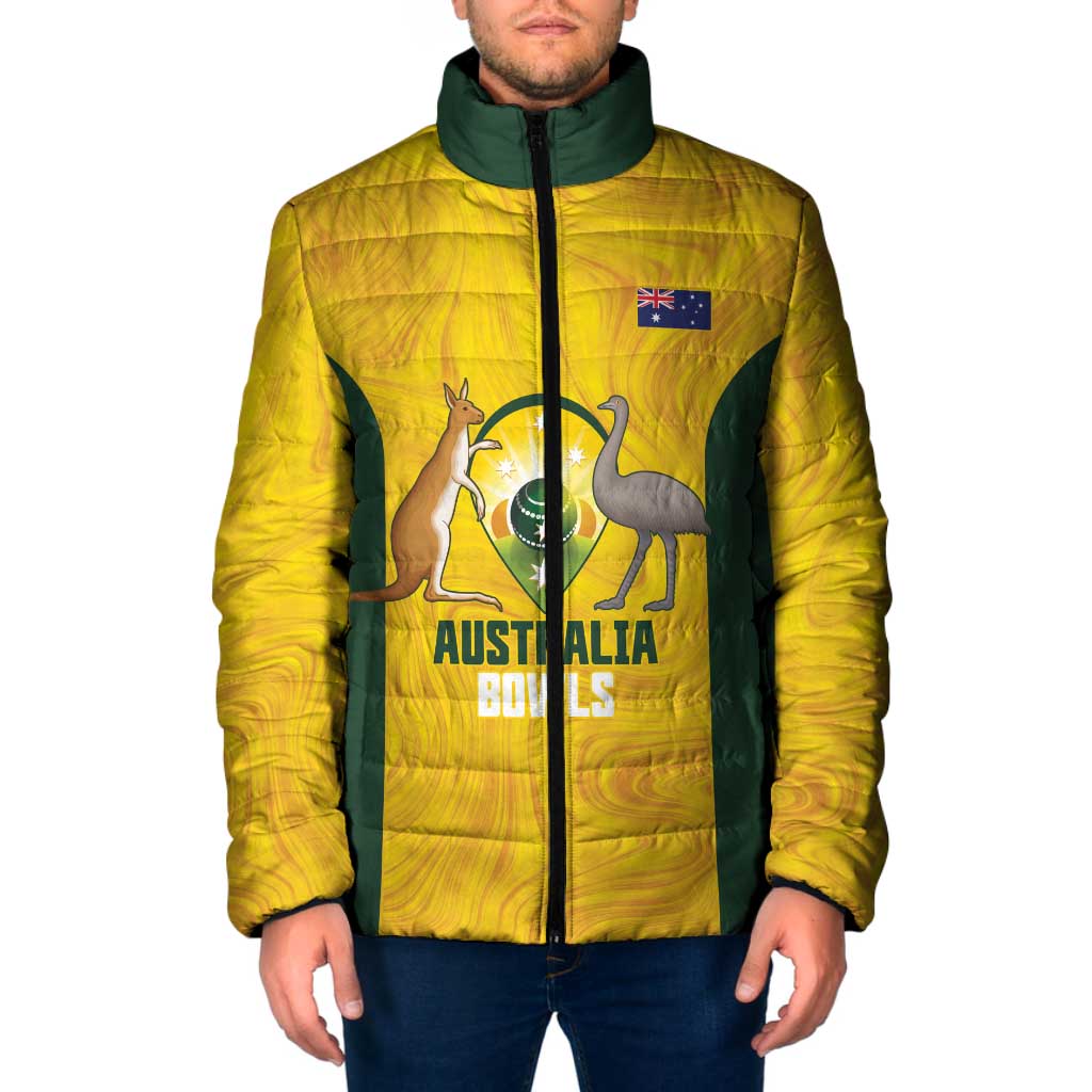 Custom Bowls Australia Padded Jacket Marble National Color - Aussie Hoodie