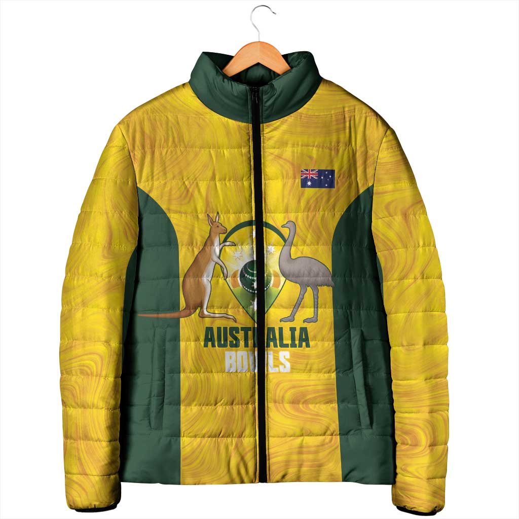 Custom Bowls Australia Padded Jacket Marble National Color - Aussie Hoodie