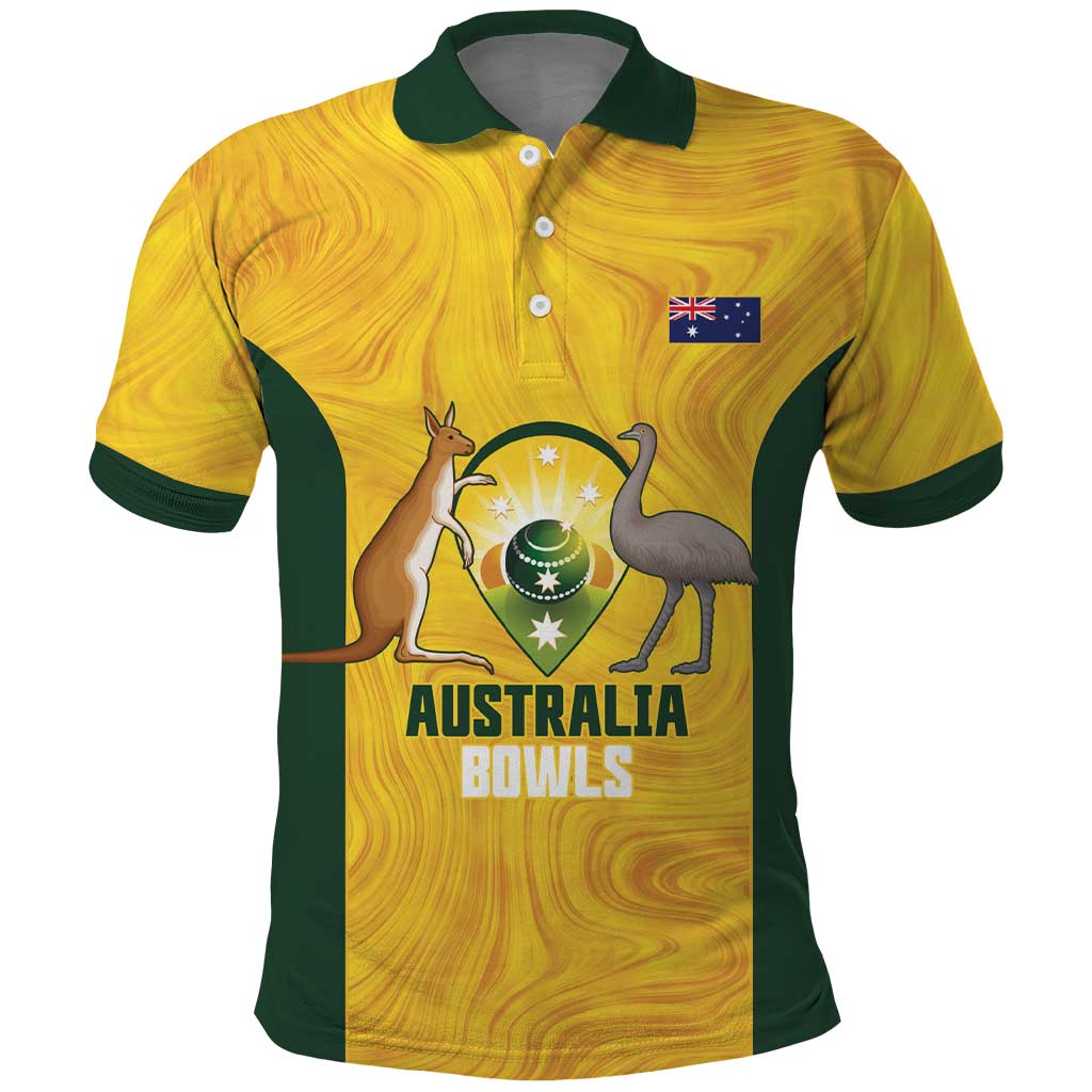 Custom Bowls Australia Polo Shirt Marble National Color - Aussie Hoodie