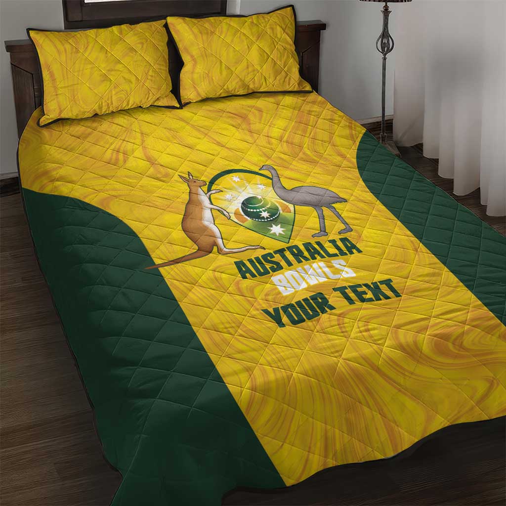 Custom Bowls Australia Quilt Bed Set Marble National Color - Aussie Hoodie