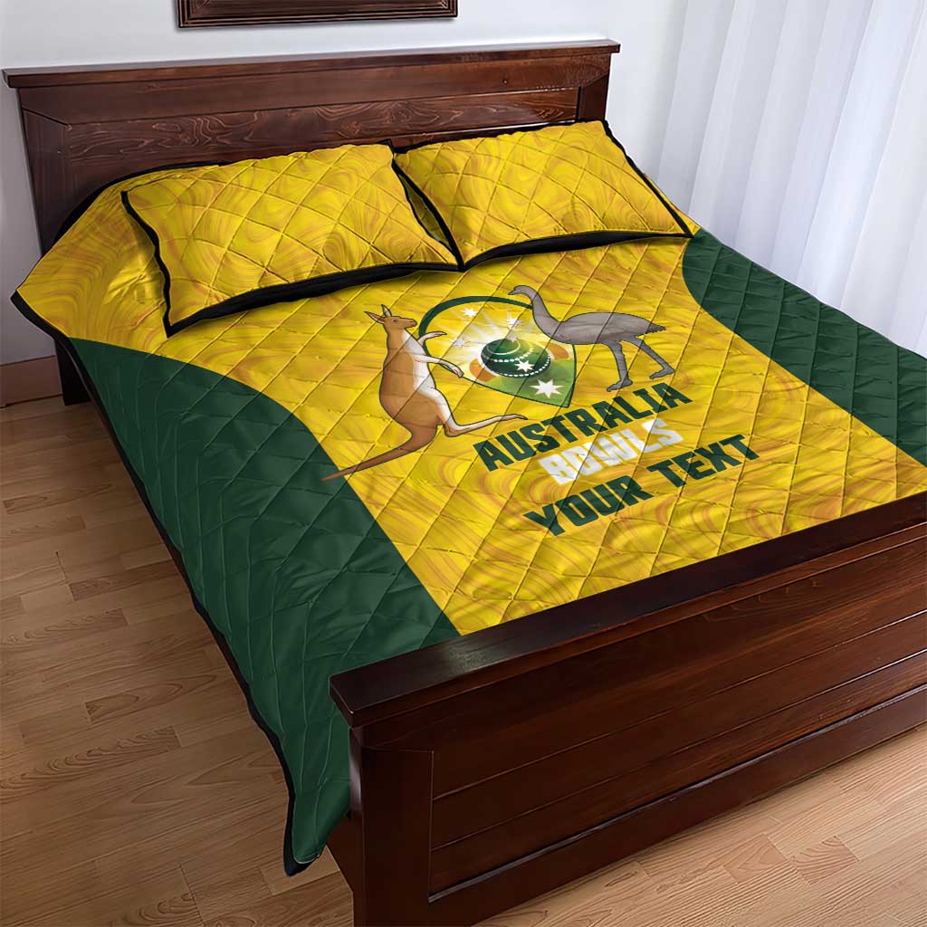 Custom Bowls Australia Quilt Bed Set Marble National Color - Aussie Hoodie